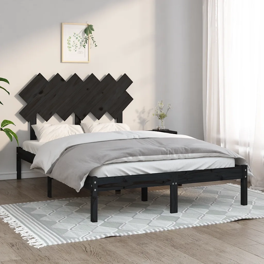 Giroletto Nero 135x190 cm Double in legno Massello 3104847