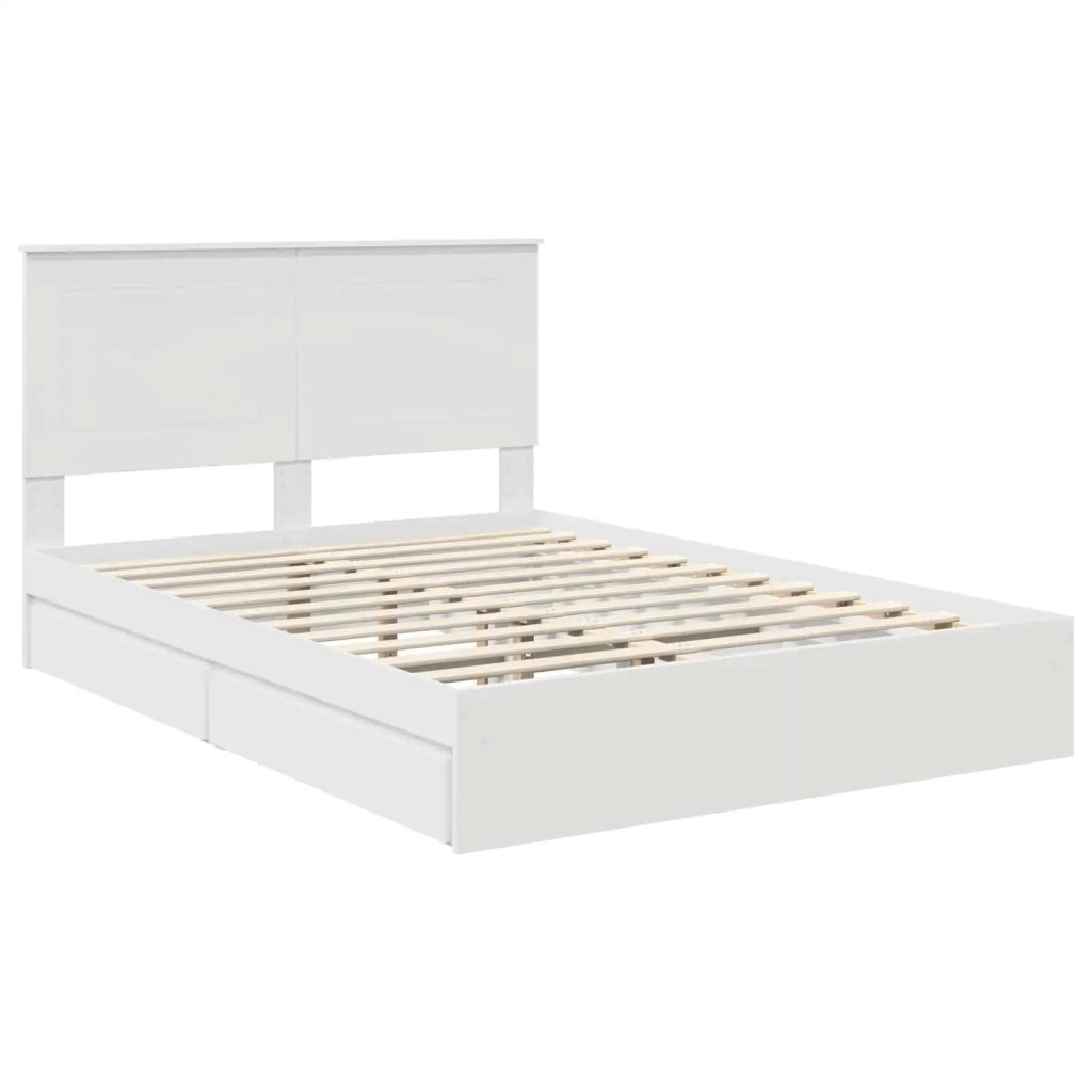 Letto con Contenitore Bianco 160 x 200 cm Legno multistrato