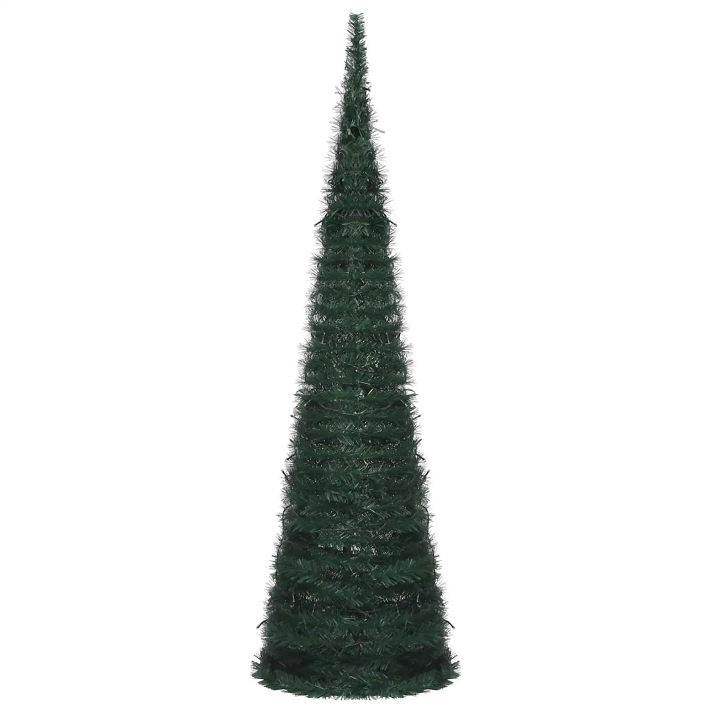 Albero di Natale with LED String Lights Verde 150 x 150 cm PVC