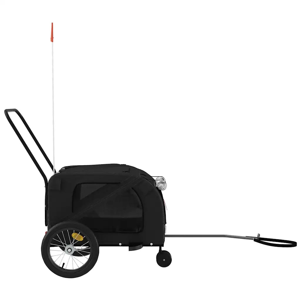 Rimorchio da Bici per Animali Nero Oxford e Ferro 93898