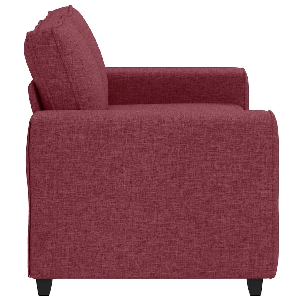 vidaXL Divano a 2 Posti Rosso Vino 120 cm in Tessuto
