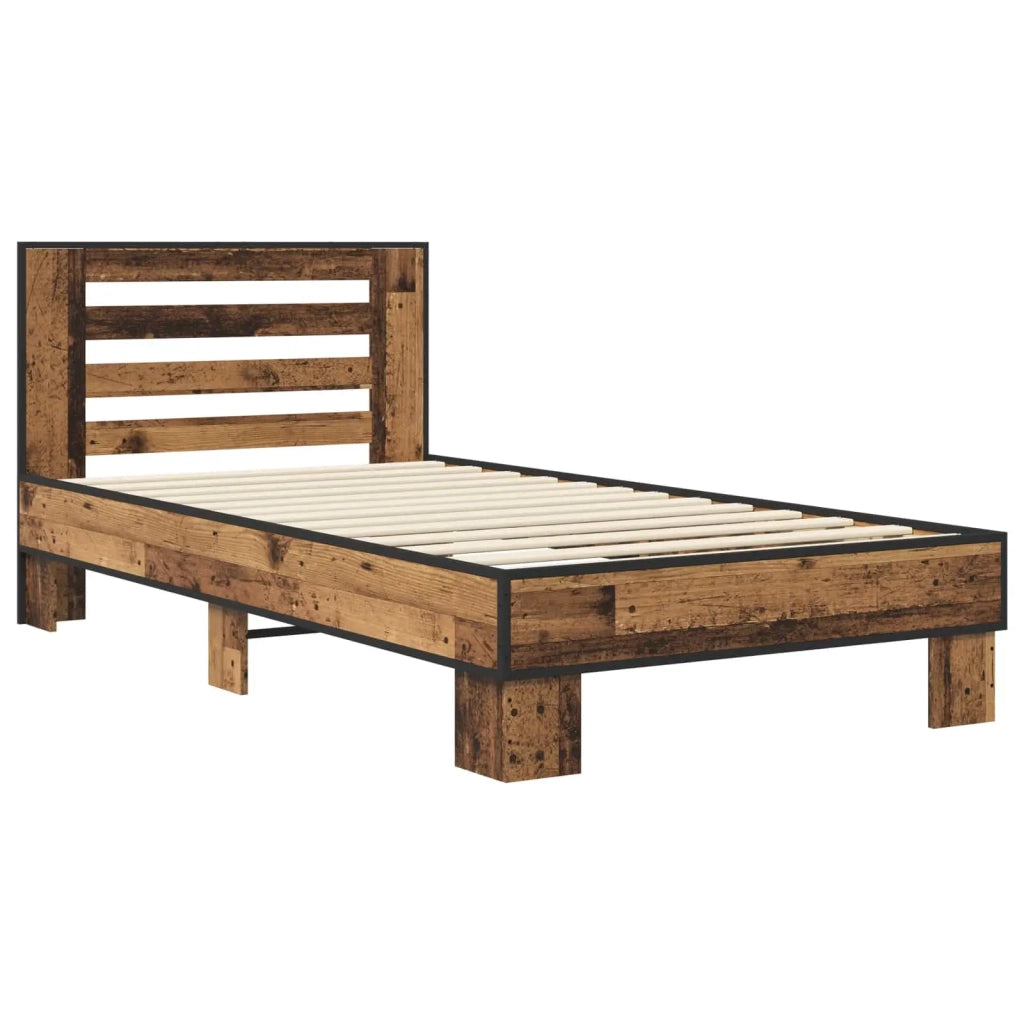 Struttura letto con testata-Giroletto Legno antico 80 x 200 cm 270401