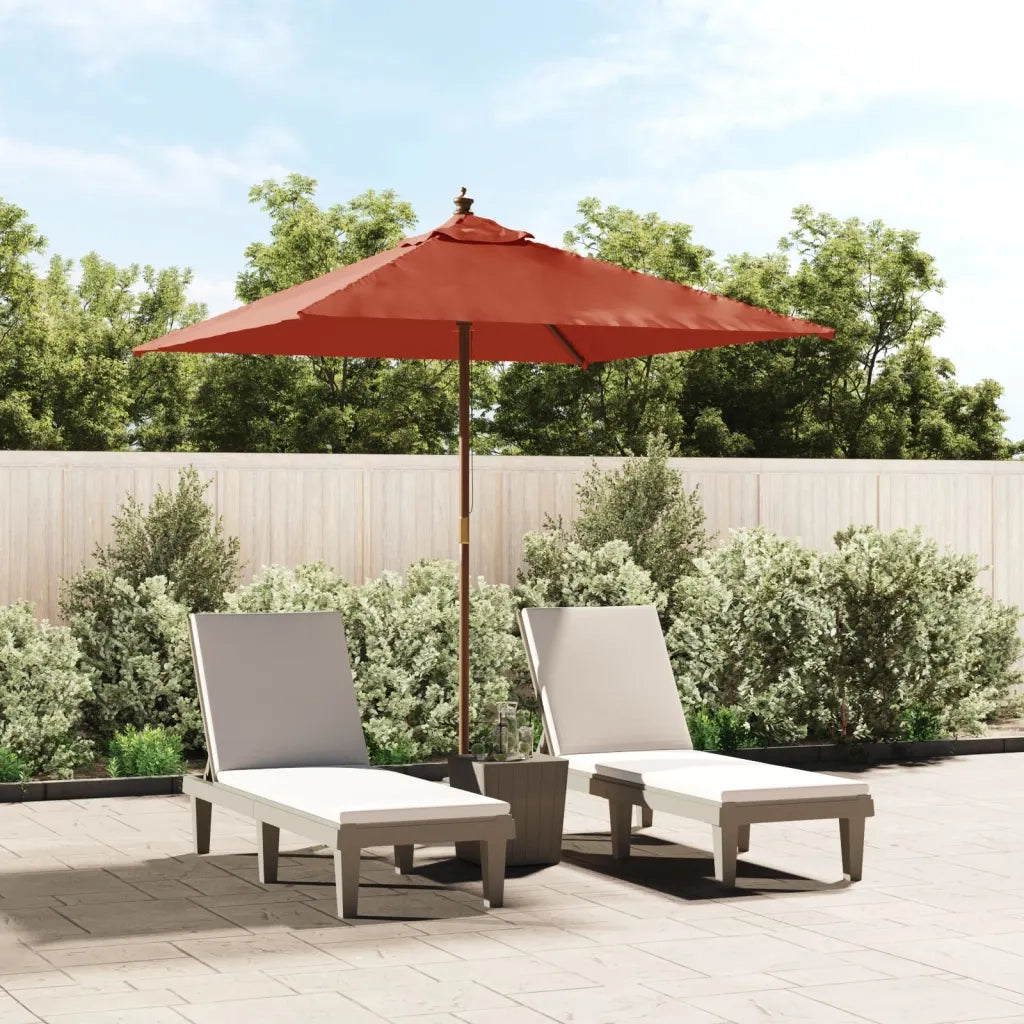 Ombrellone Giardino-Ombrello da Balcone con Palo in Legno Terracotta 198x198x231 cm