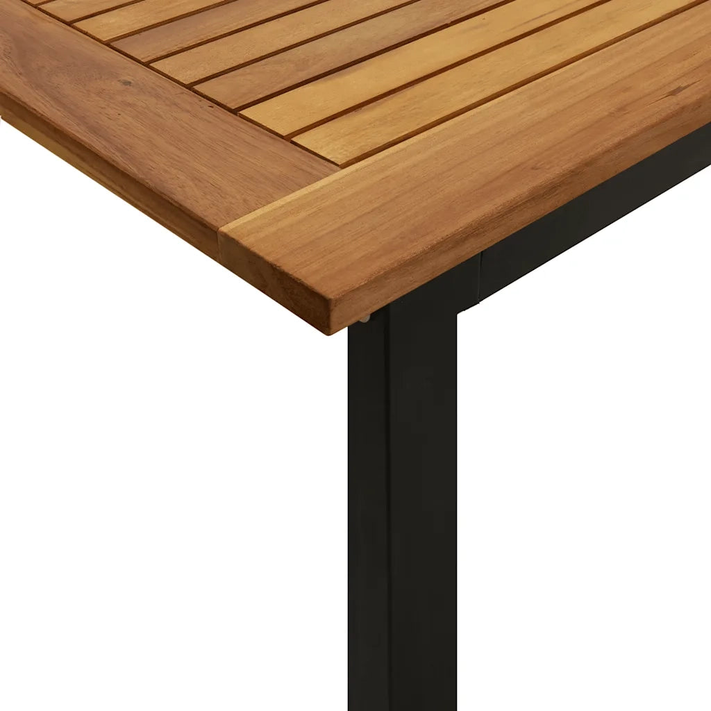 Tavolo Giardino | Tavolino da esterno con Gambe a U 200x90x75cm Legno Massello Acacia