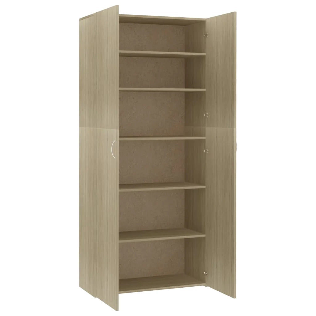 Scarpiera scarpiera mobile portaoggetti ingresso corridoio soggiorno Sonoma 80 x 35,5 x 180 cm legno composito marrone 02_0021735