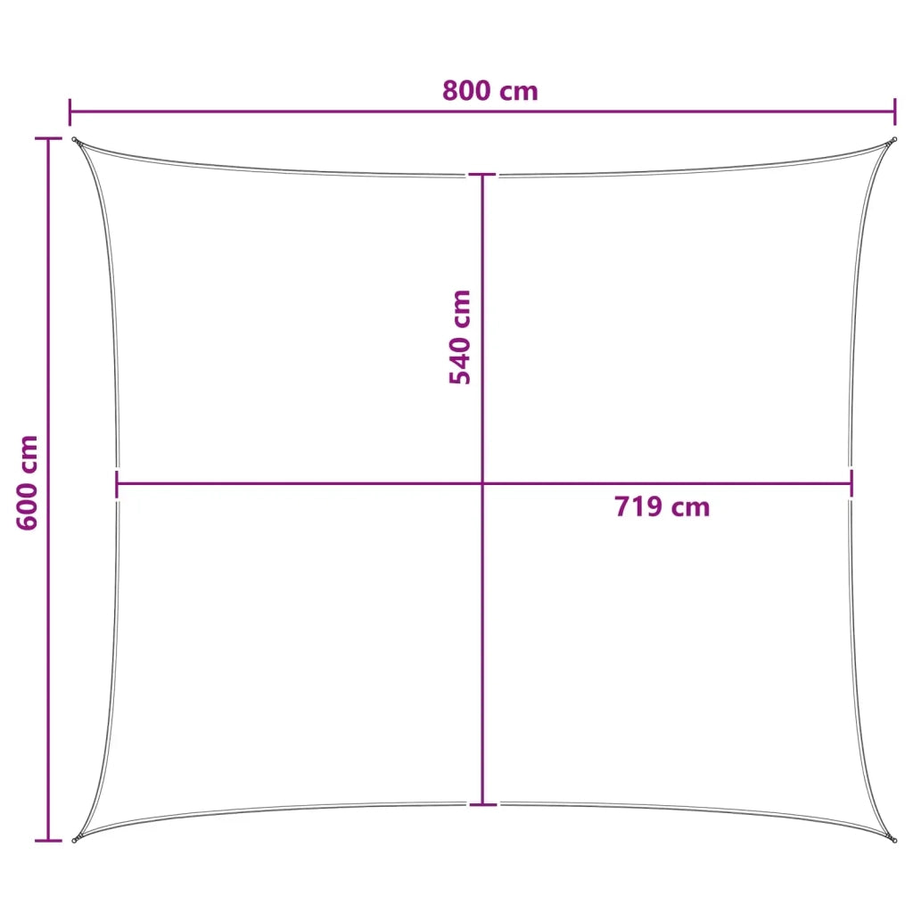 Telo Ombra Giallo e Bianco 6 x 8 m HDPE 42032842