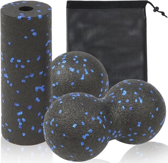 Set di fasciatura e rolo per massaggi profondi e alleviamento del dolore con borsa di stoccaggio (3 pezzi)