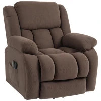 Poltrona relax alzapersona elettrica con funzione massaggio e riscaldamento, 93 x 104 x 100 cm, Marrone