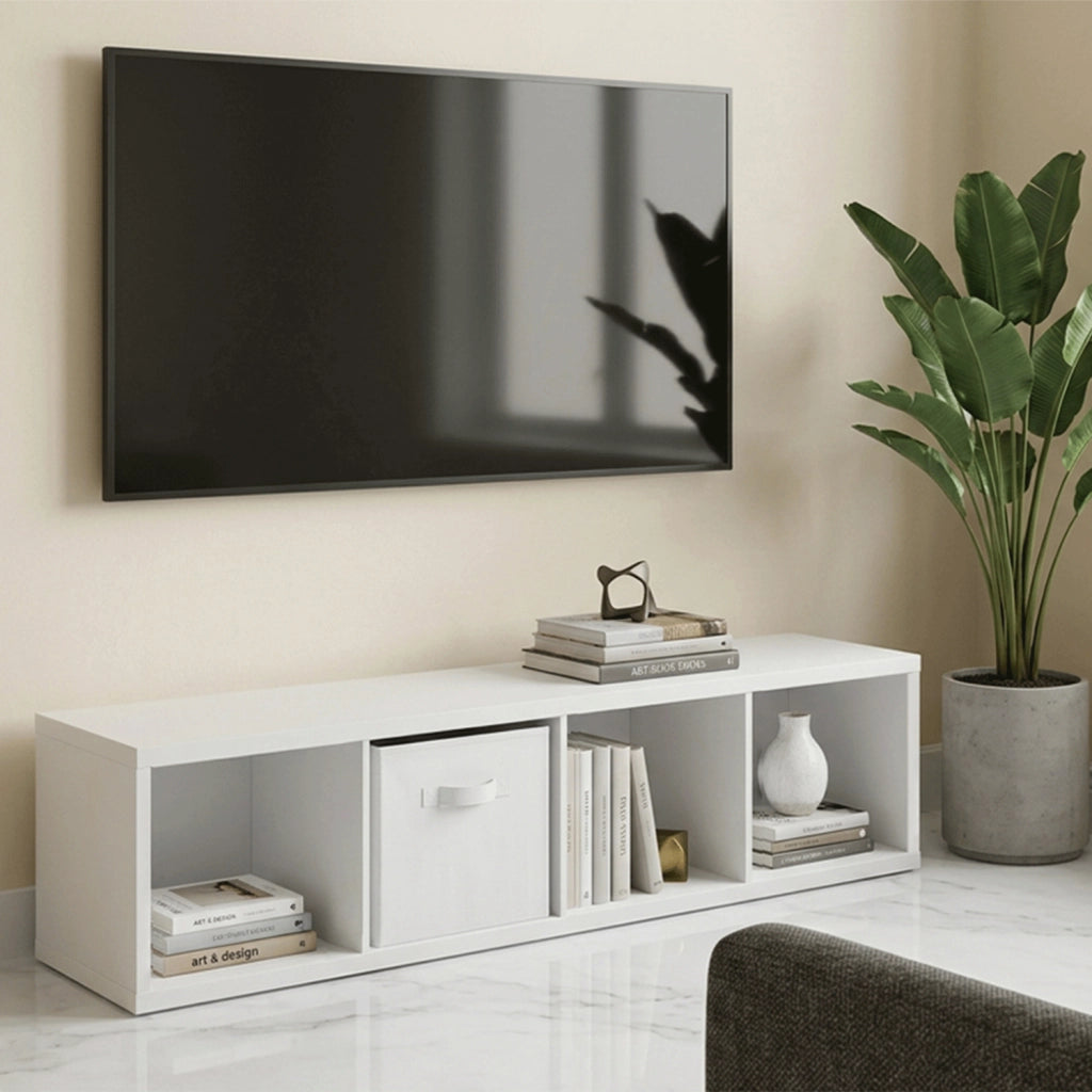 Scaffale libreria bianco 4 vani 43x35x151cm – Tetris – LI08TEV