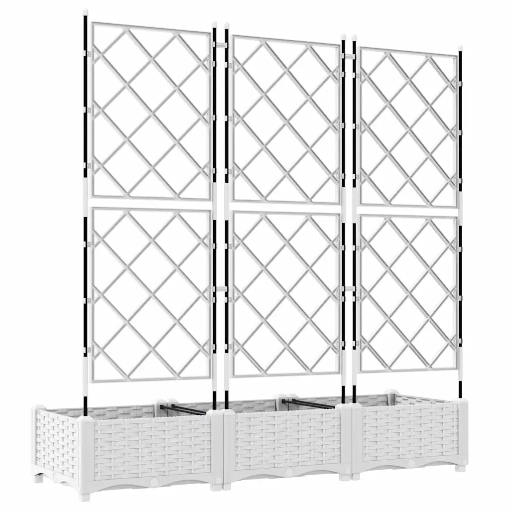 Fioriere | Cassetta per fiori | Vaso da giardino 3 pz Bianco 120 x 40 x 125,5 cm Plastica