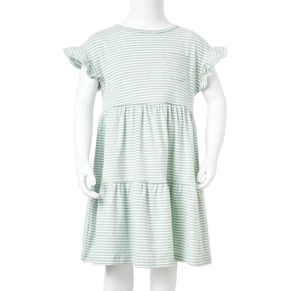 Abito da Bambina con Maniche a Volant Menta 128 11512