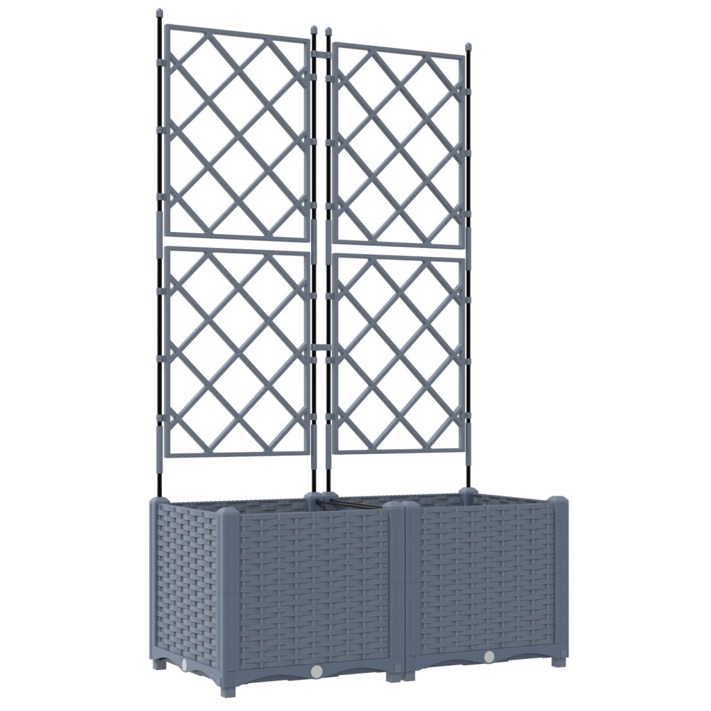 Fioriera da Giardino con Graticcio 2 pz Grigio Chiaro 80x40x143 cm