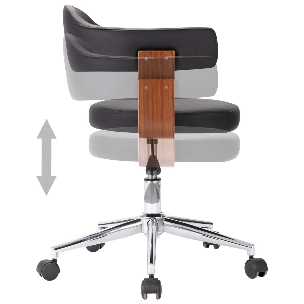 Sedie da Pranzo Girevoli 2 pz Nere in Legno Curvo e Similpelle cod mxl 17213