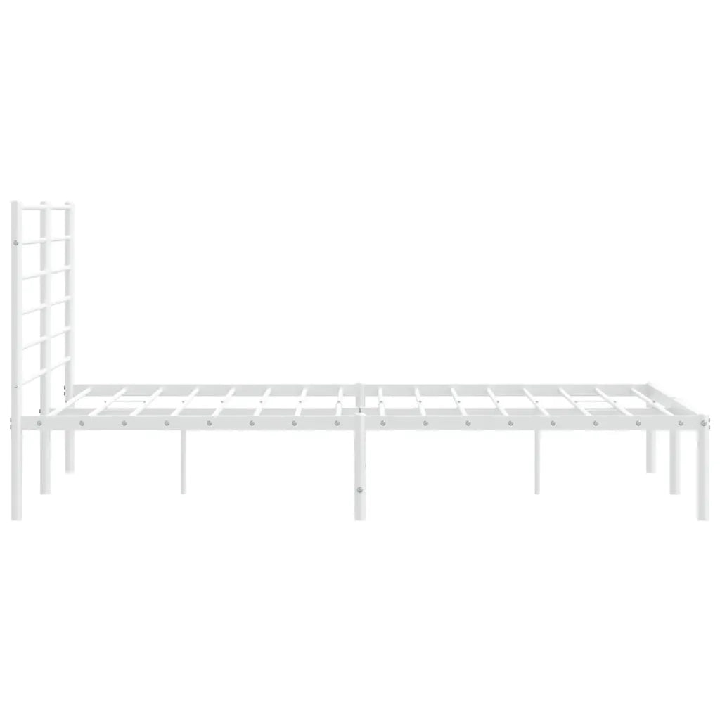 Giroletto con Testiera-Struttura Letto con testiera Metallo Bianco 160x200 cm 146300