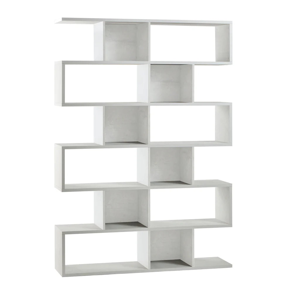Libreria modulare 6 piani 150x37x215H cm in kit colore Ossido bianco