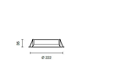 LOST FARETTO LED DA INCASSO 3000K 2340LM 36W IP20 BIANCO 22,2CM