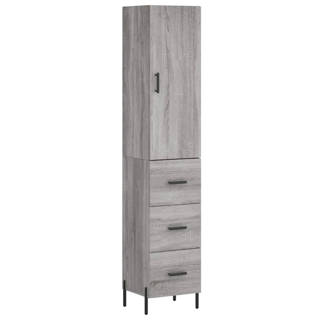 Credenza | Madia | Buffet da pranzo | Armadio da pranzo Grigio Sonoma 34,5x34x180 cm in Legno Multistrato