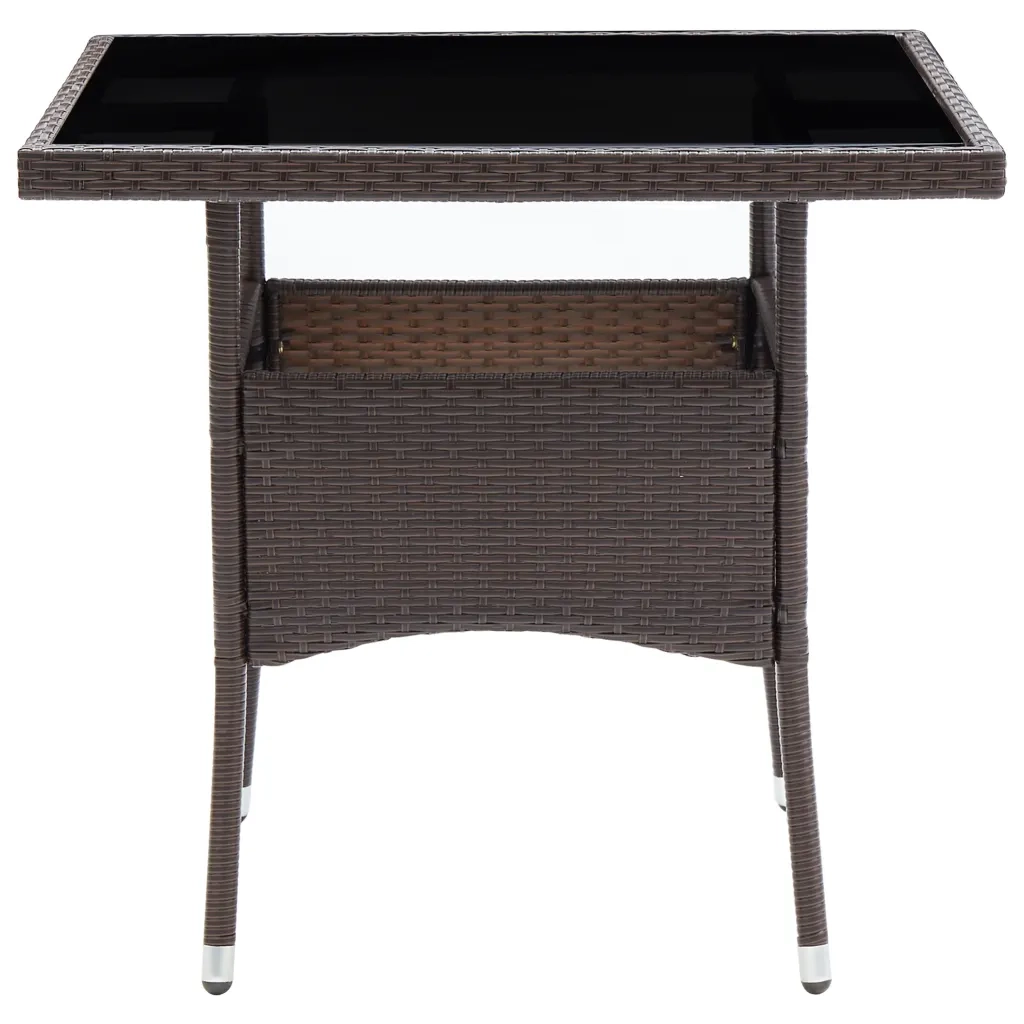 Tavolo da Pranzo da Giardino Marrone in Polyrattan 310552