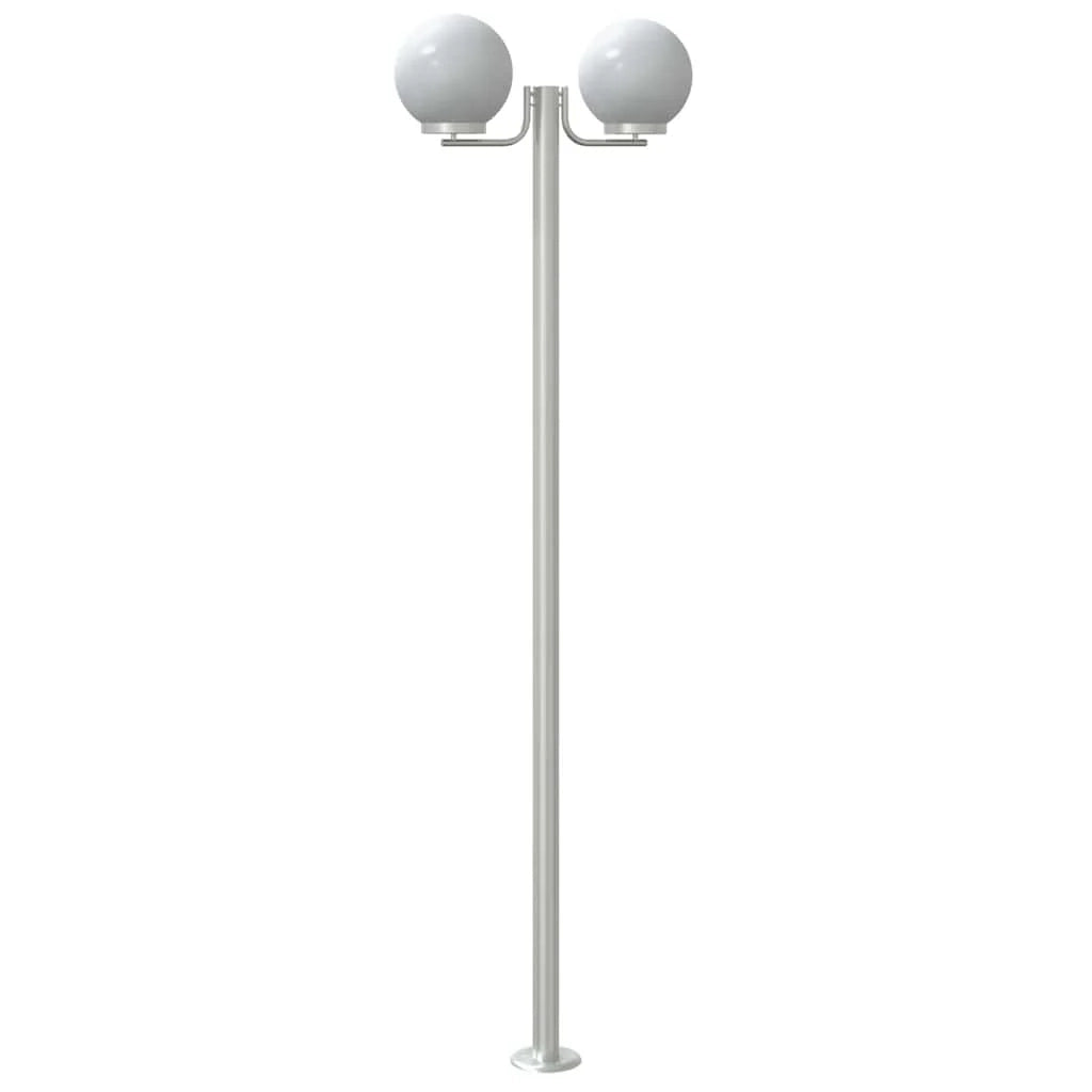 Lampada da terra per esterni 3 pezzi argento 215 cm acciaio inox argento 02_0042558