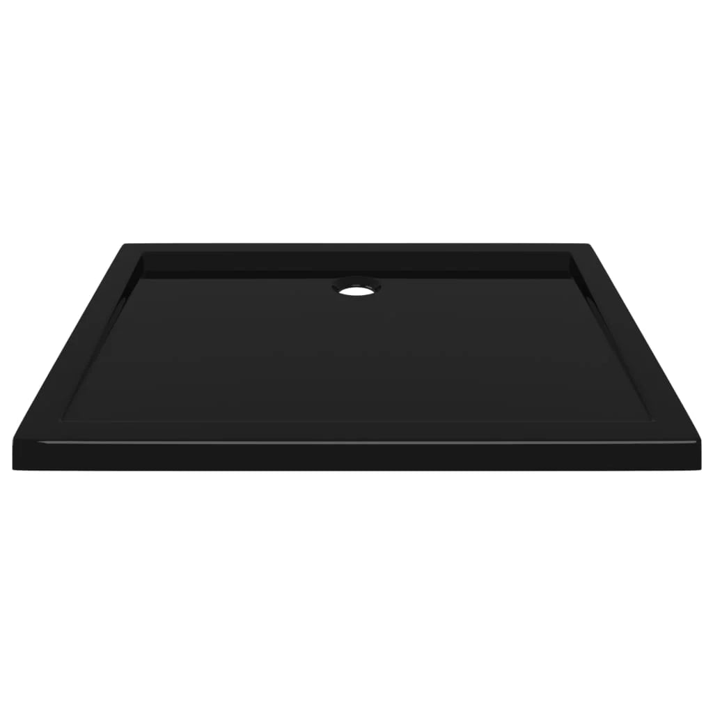 Piatto doccia base doccia piatto doccia bagno WC cabina doccia casa interno rettangolare 80x100 cm ABS nero 02_0001956