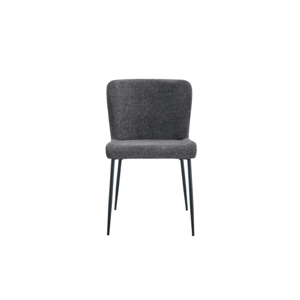 Set di 2 sedie LISE - Tessuto grigio scuro - Piedi in metallo - Comfort moderno - Design sobrio ed elegante