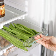 Organizzatore per frigorifero - cassettino estensibile - sistema di stoccaggio - design trasparente - contenitore per verdure - contenitore per cucina - contenitore per oggetti da cucina