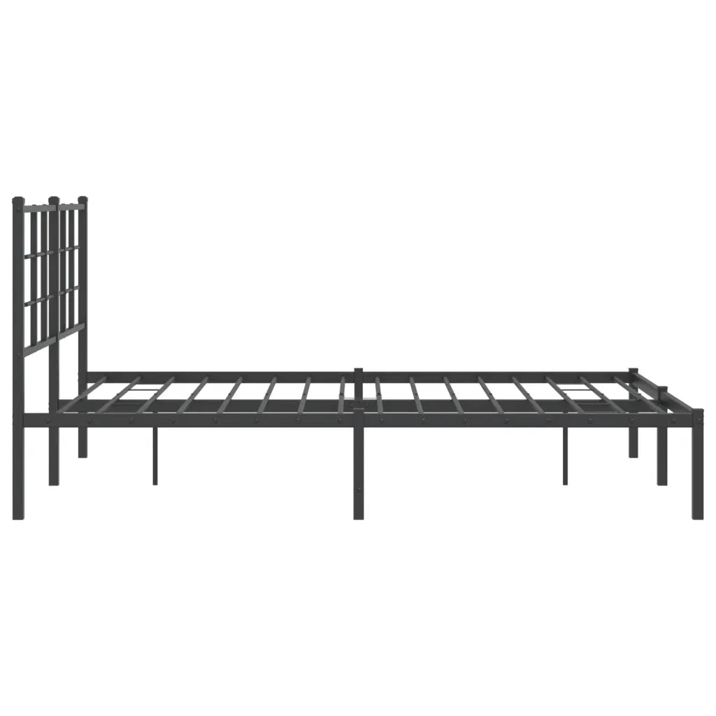 Giroletto con Testiera in Metallo Nero 140x200 cm 355562