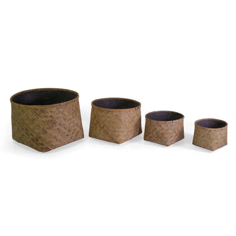 Portavaso cemento bambù 1-4 naturale tondo cm ø63h47