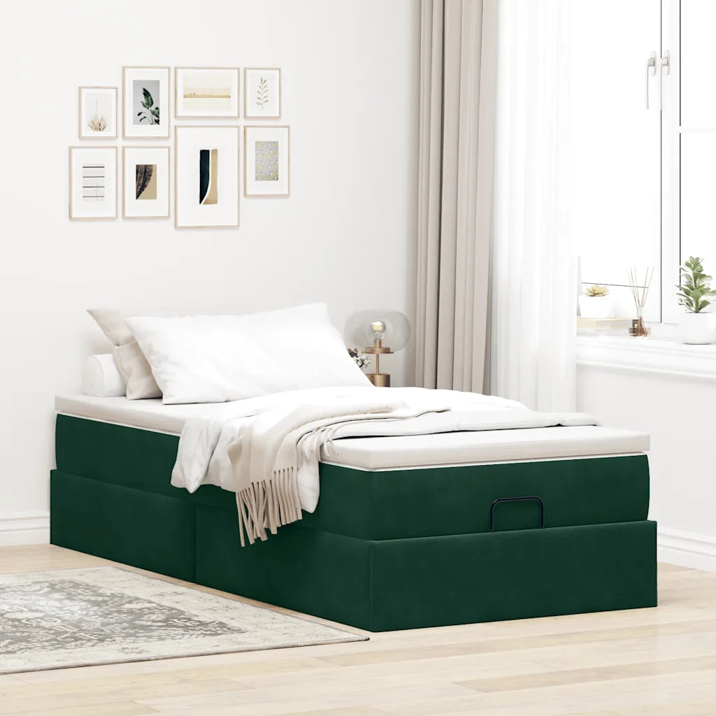 Struttura Letto Pouf con Materasso 80x200 cm Velluto 3311150