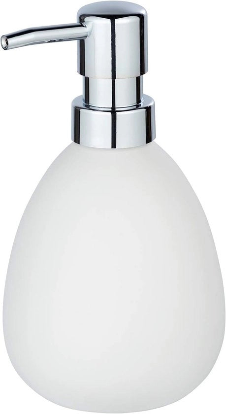 Dispensatore di sapone con base in ceramica - capacità 039 litri - materiale ceramico - dimensioni 95 x 16 x 9 cm - colore bianco