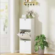 Scarpiera stretta a 3 ribalte, bianco