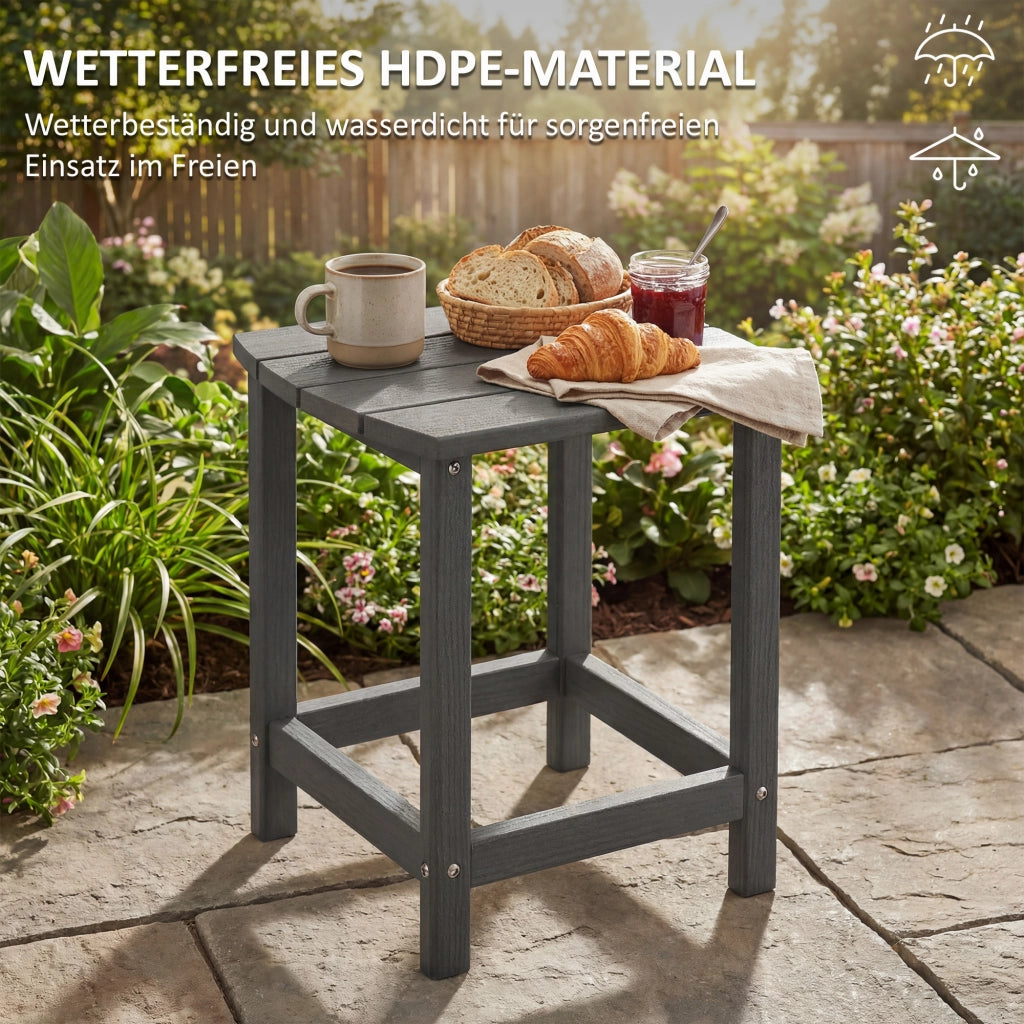 Tavolo da giardino in HDPE ¨C zephmum ¨C Grigio 48x37x46 cm