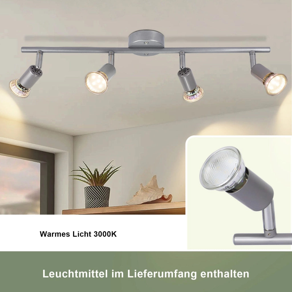 ZMH Faretto da soffitto 4 fiamme GU10 moderni per corridoio con lampadine incluse