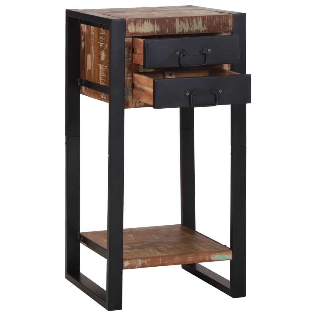 Supporto Telefonico Multicolore 40x40x80 cm Legno Massello Recuperato