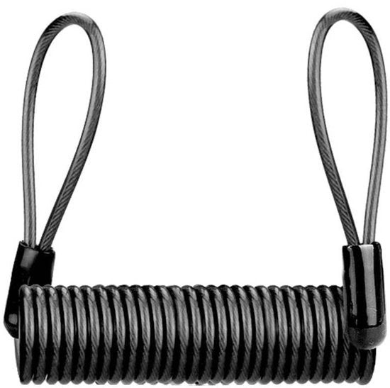 Cavo ricordatore estendibile fino a 145 cm - Antifurto - Blocco ruota di freno - Plastico/Acciaio inox - 2 estremità a clip - Nero/Rosso