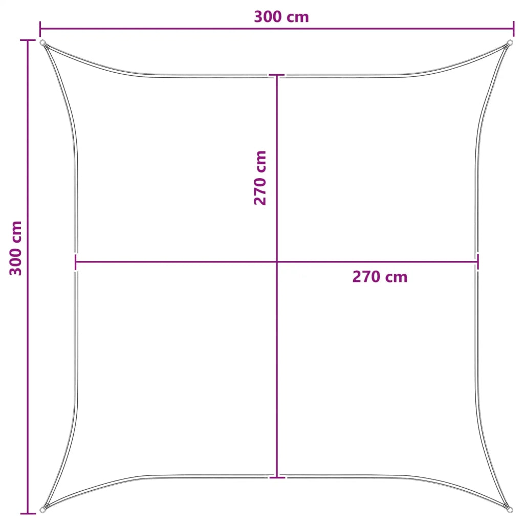 Telo Ombra-Vela Ombreggiante-Parasole a Vela Giallo e Bianco 3 x 3 m HDPE