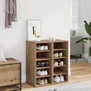 Scarpiere 2 pz-Set di 2 Scaffale per scarpe Rovere Artigianale 32x35x70 cm in Truciolato 755990