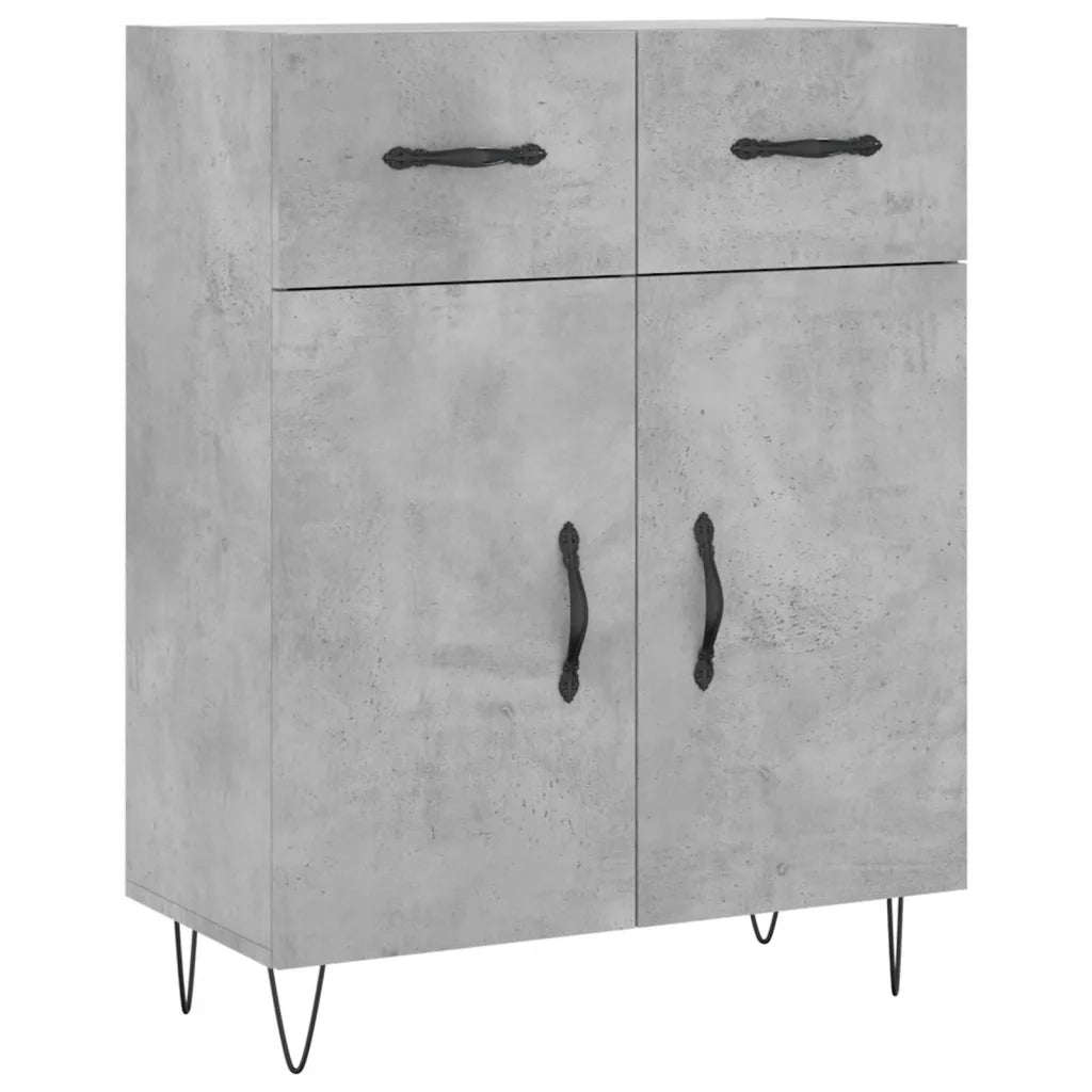 Credenza-Buffet-Armadio da cucina Grigio Cemento 69,5x34x180 cm in Legno Multistrato 441661