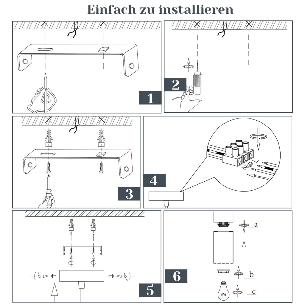 Lampada a sospensione ZMH nera E27 cucina vetro nero metallo 1 lampadina moderna industriale