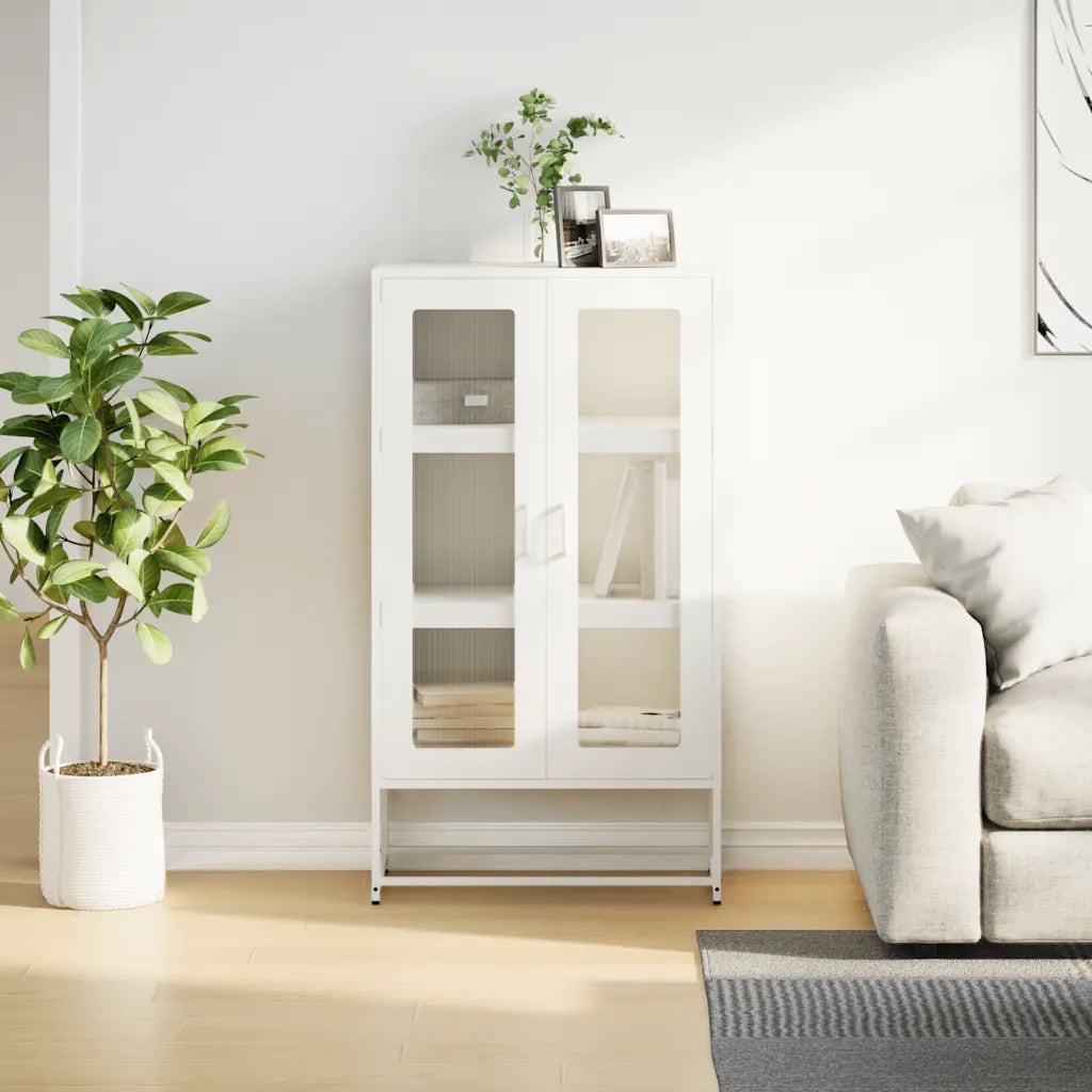 Credenza Bianca 68x39x123 cm in Acciaio 853361