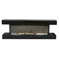 Camino Elettrico da Parete o Incasso Alaro Ultra+ 152x18x52 cm Effetto Fiamma Telecomando in MDF Nero