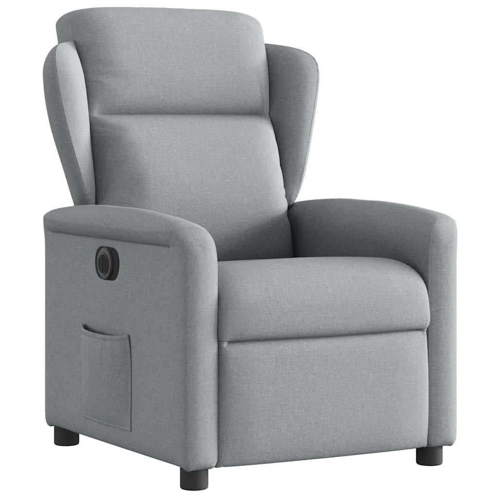 Poltrona Elettrica Reclinabile Grigio Chiaro in Tessuto 3303114