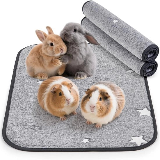 Pads per Cavia - Assorbenti - Impermeabili - Fleece - Sottofondo - Disegno a Stelle - Protezione dal Freddo - Box per Animali