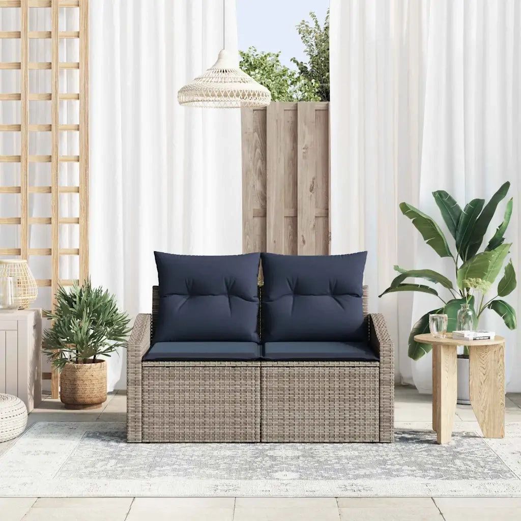 Divano da giardino Grigio 123 x 62 x 69cm polyrattan