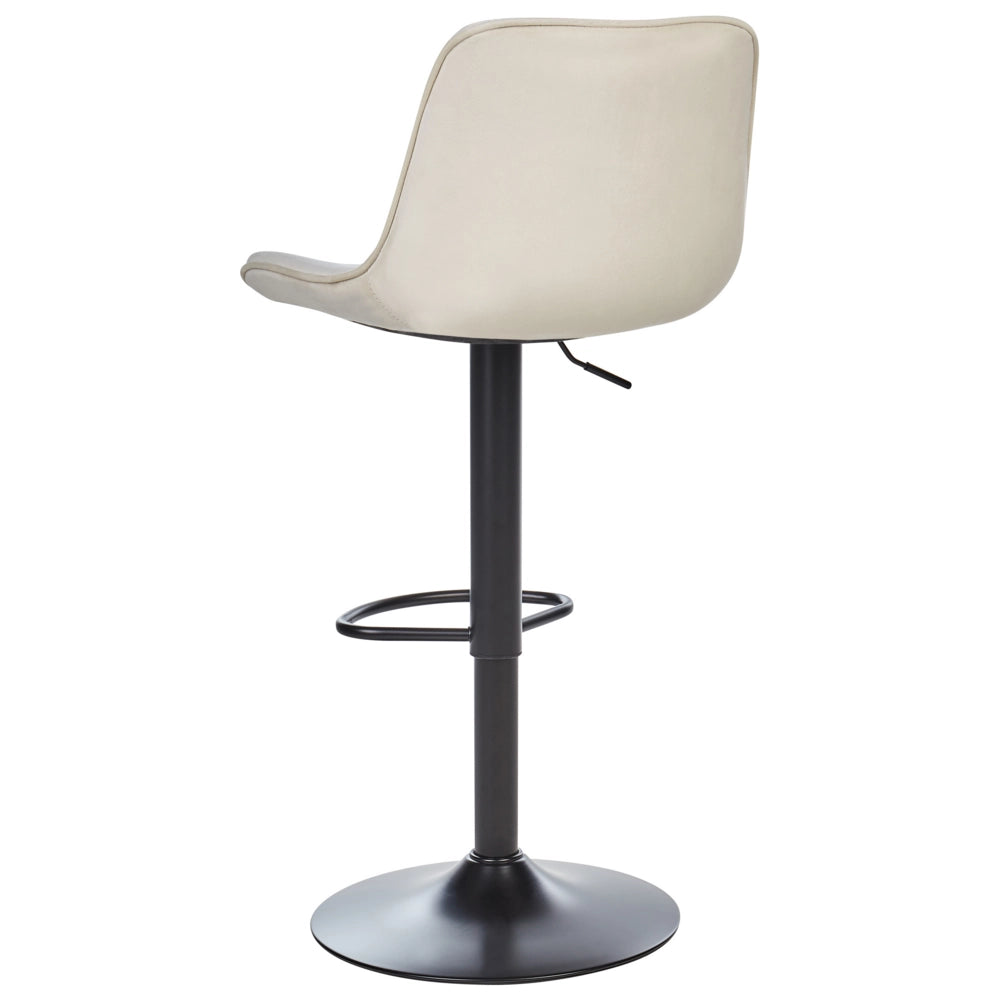 Set di 2 sedie da bar in velluto beige chiaro gambe in acciaio nero senza braccioli set da pranzo salotto soggiorno moderno