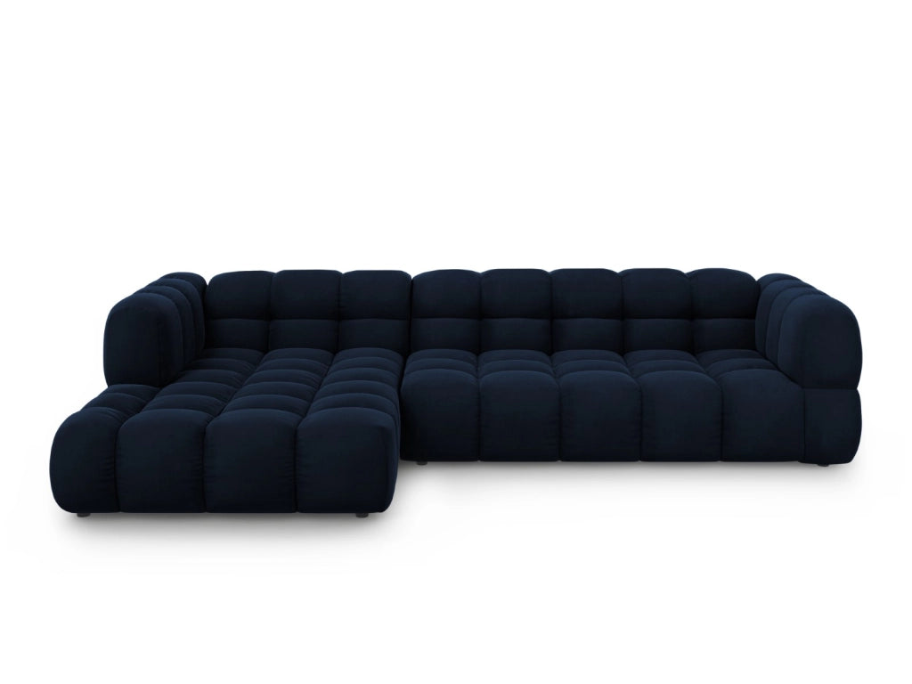 Cosmopolitan Design - Divano angolare modulare sinistro "Sky" 4 posti in velluto blu reale 