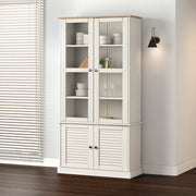 Vetrina VIGO 85x35x170 cm in Legno Massello di Pino Bianco 353194
