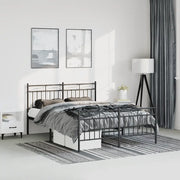 Giroletto con Testiera e Pediera Metallo Nero 135x190 cmcod mxl 131909