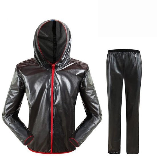 Regenjas Waterdicht - Poncho Leggero - Donna/Uomo - Capuchon - Outdoor - Riciclabile - 50% Poliester/TPU - Kit di Protezione da Pioggia