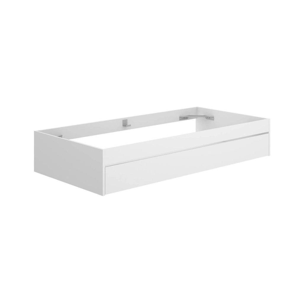 Letto per bambini Aka, Lettino per cameretta, Set camera da letto, Struttura porta materasso, 96x195 h40 cm, Bianco